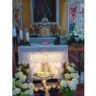 Hortenziák a tiszapalkonyai katólikus templomban