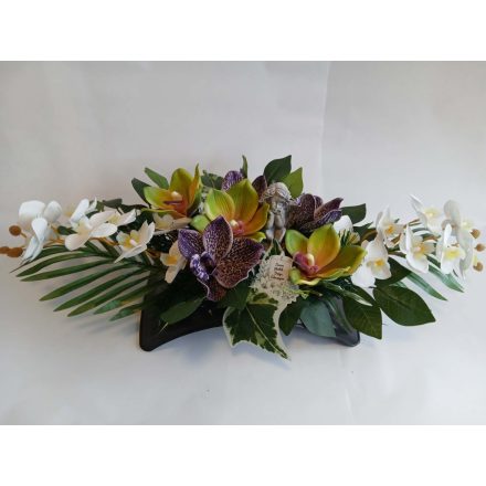 Orchideás nagyméretű kegyeleti tál